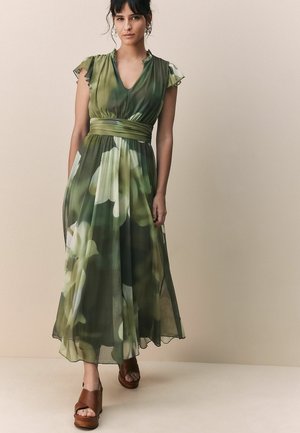 TALL FIT - V-NECK MIDI - Day dress - green floral