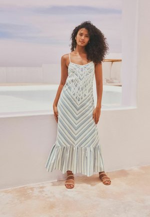 Maxi ruha - white blue stripe