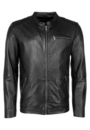 JCC MIT KAPUZE - Lederjacke - black/schwarz