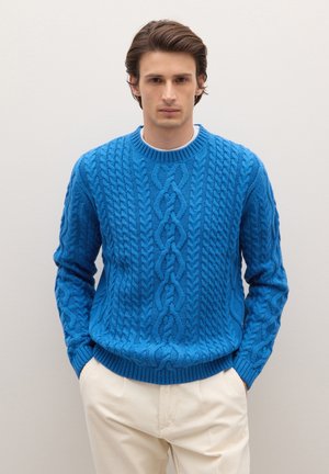 REGULAR FIT WITH JACQUARD PATTERN - Pullover - light blue