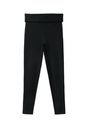 Stradivarius, TURN-DOWN WAISTBAND LEGGINGS - Legging (type pantalon) - black