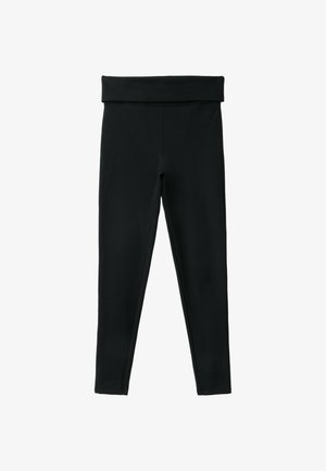 Stradivarius, TURN-DOWN WAISTBAND LEGGINGS - Legging (type pantalon) - black