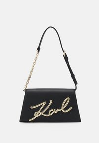 KARL LAGERFELD - SIGNATURE SHOULDERBAG - Käsilaukku - black/gold-coloured Pienoiskuva 1