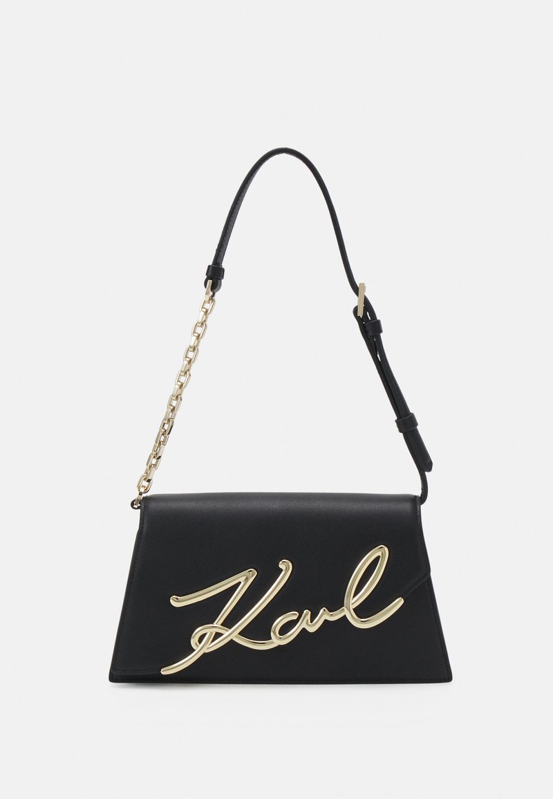 KARL LAGERFELD - SIGNATURE SHOULDERBAG - Käsilaukku - black/gold-coloured, Suurenna