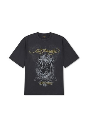 Ed Hardy, MENS WHEN I CARED GRAPHIC RELAXED T-SHIRT - T-shirt imprimé - black