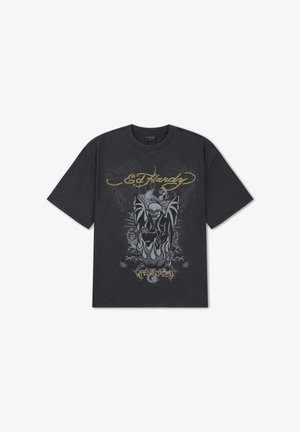 Ed Hardy, MENS WHEN I CARED GRAPHIC RELAXED T-SHIRT - T-shirt imprimé - black