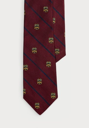 STRIPED SILK REPP CLUB TIE - Krawatte - wine