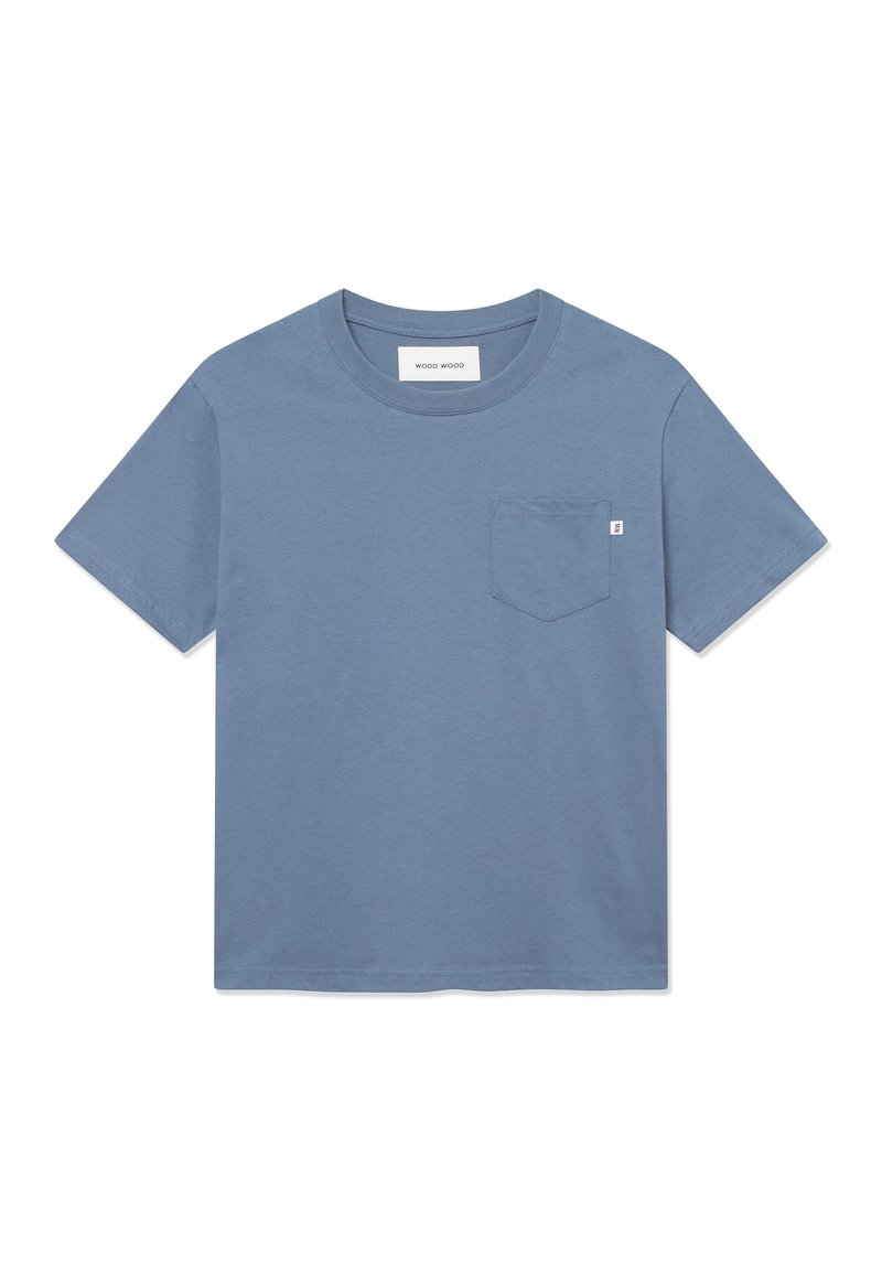 WOOD WOOD T-shirt basic blauw WOOD WOOD T-shirt basic blauw