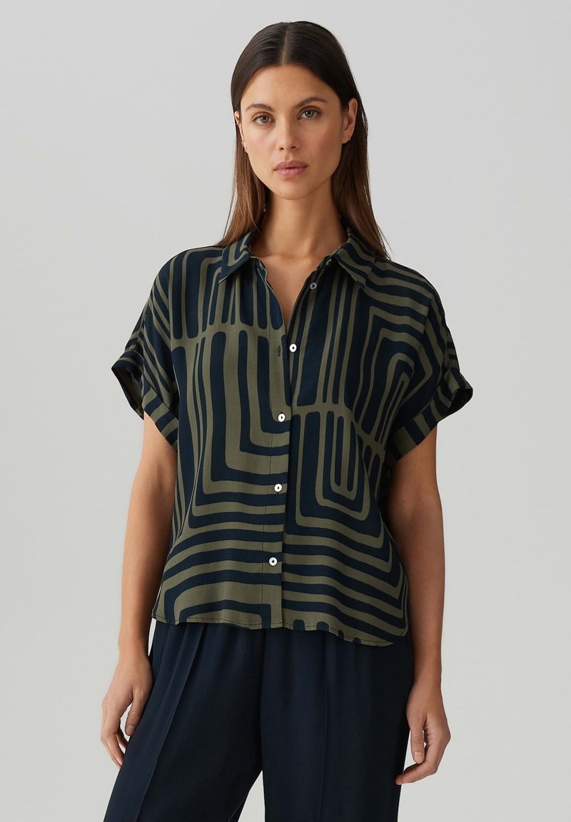 OPUS PANTS LOOSE FIT PRINT - Hemdbluse - olive leaf