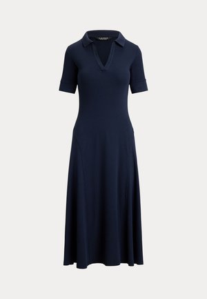 Lauren Ralph Lauren, RIB-KNIT ELBOW-SLEEVE POLO DRESS - Vestido informal - lauren navy