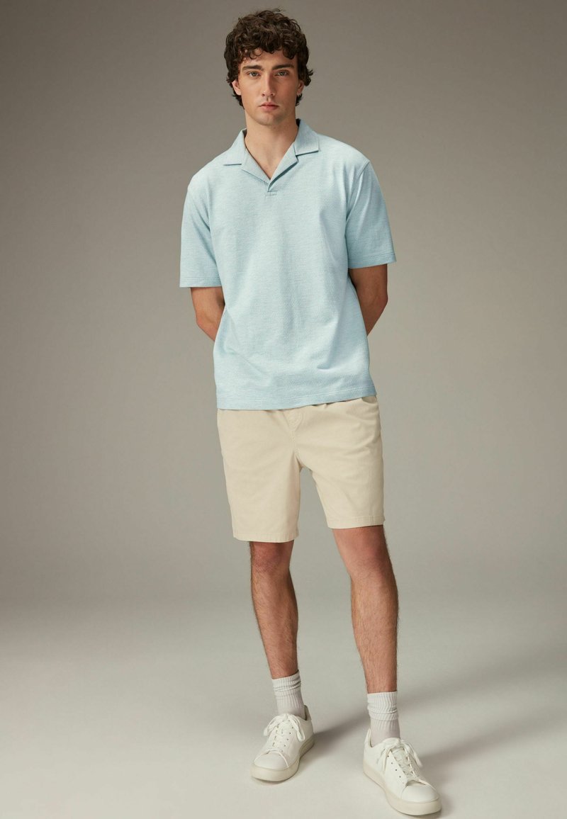 Next CUBAN COLLAR TEXTURED SHORT SLEEVE - REGULAR FIT - Polosärk - light blue