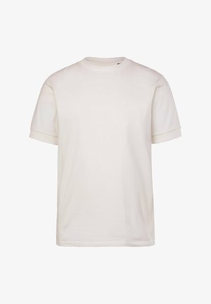 White short-sleeve t-shirt made of soft cotton. Features a crew neckline and straight hem with a smooth texture. Simple design, no patterns or accents.