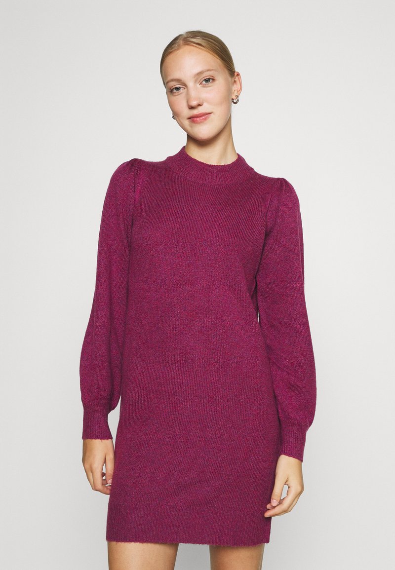 JDY JDYRUE LIFE HIGH NECK DRESS - Vestido de malha - raspberry radiance