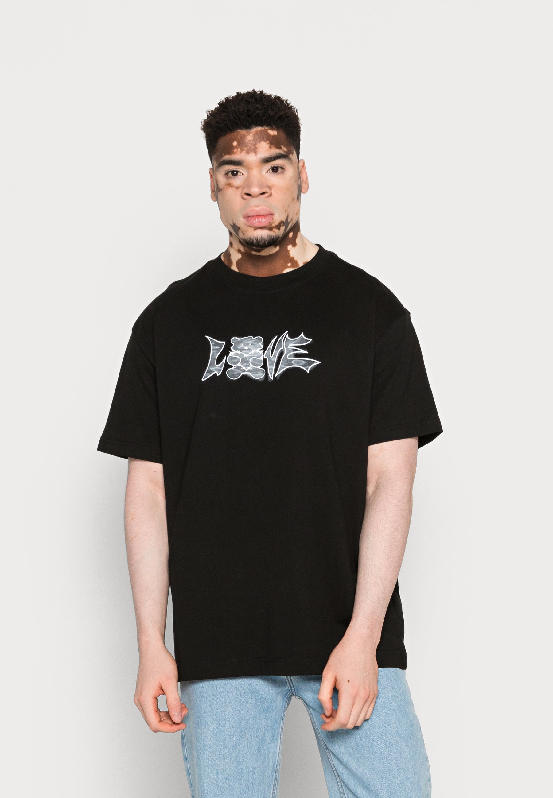 Weekday Oversized Graphic Print Tshirt Black with Love, Men's, Size: XXS, Black