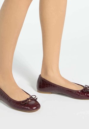 Dune London, HELENNE LEATHER - Ballerines - burg-croc print leather