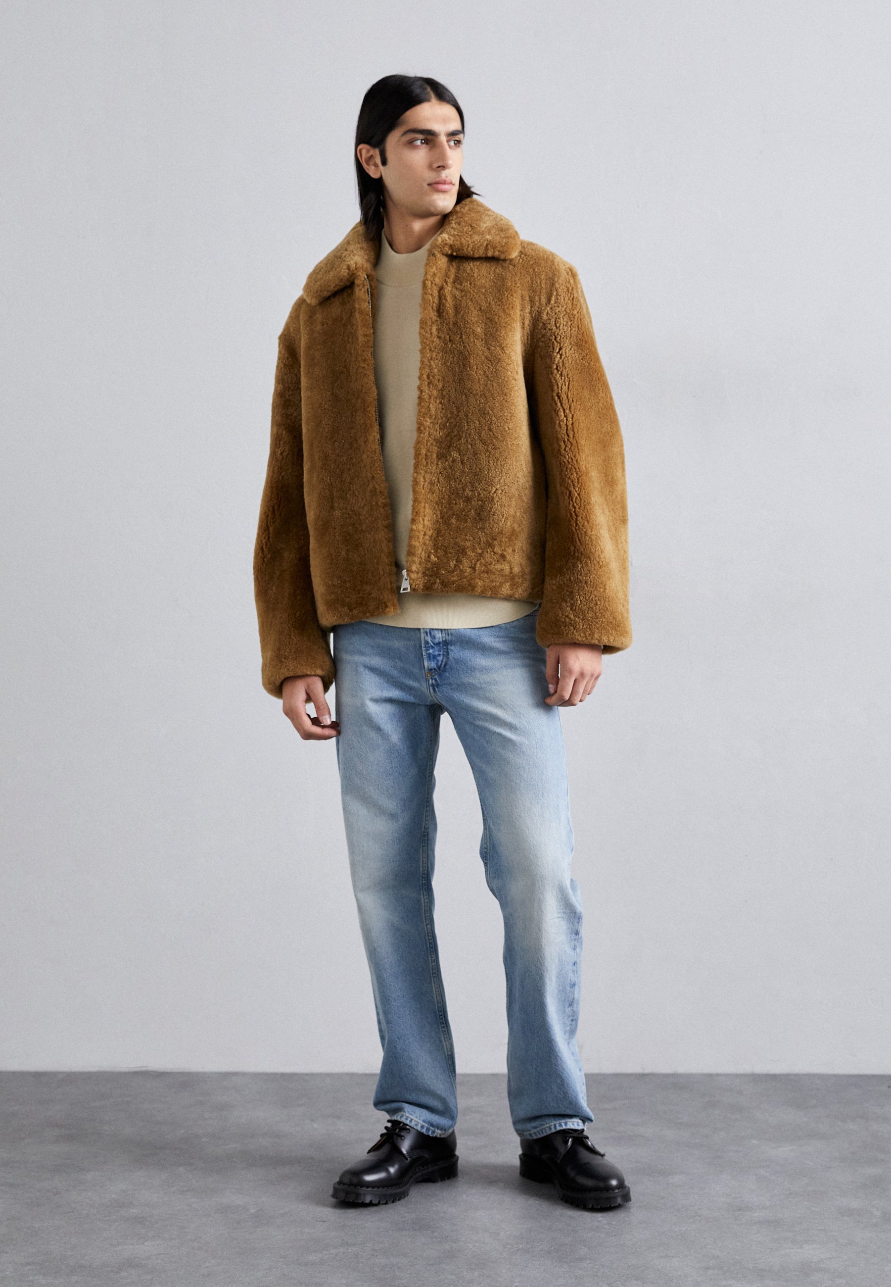 sandro BLOUSON MOUTON - Winter jacket - camel - Zalando