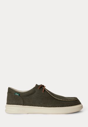 Polo Ralph Lauren RLITE WASHED CANVAS MOC-TOE SHOE - Ležerna obuća s vezicama - olive