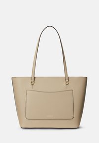 Lauren Ralph Lauren CROSSHATCH LEATHER MEDIUM KARLY TOTE - Torbica - birch tan