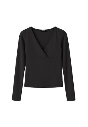 Stradivarius, LONG SLEEVE T-SHIRT WITH UNDER-BUST CUT-OUT - T-shirt à manches longues - black