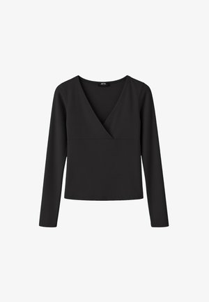 Stradivarius, LONG SLEEVE T-SHIRT WITH UNDER-BUST CUT-OUT - T-shirt à manches longues - black