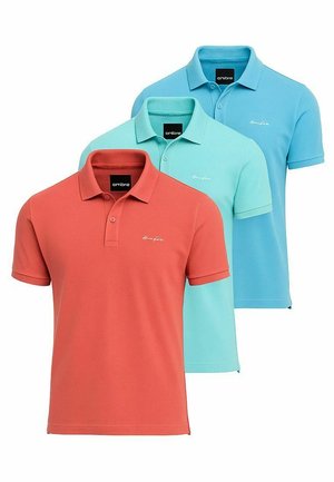 SET OF 3 - POSS - Poloshirts - turquoise, blue, rose