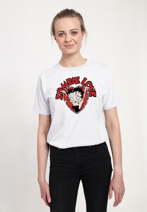 BETTY BOOP HALLOWEEN HEART ZOMBIE LOVE - Camiseta estampada - white