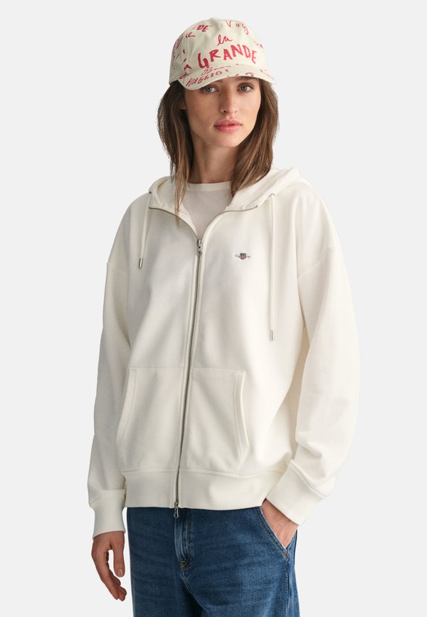 SHIELD ZIP HOODIE - Zip-up sweatshirt - eggshell