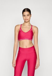 Under Armour CROSSBACK LOW - Sports-BH-er med lett støtte - shaded fuchsia/white