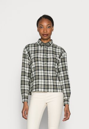 CROPPED BOXY - Košile - dark green