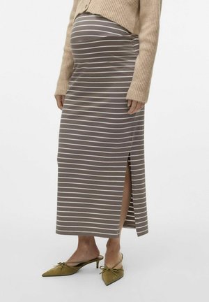 HOHE TAILLE - Maxi skirt - dark brown