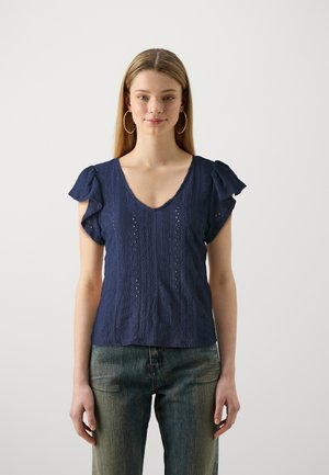 VILINDA VNECK - T-Shirt print - navy blazer