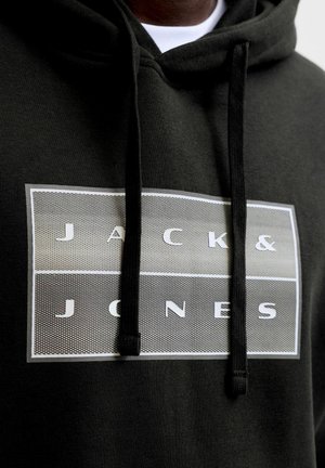 Jack & Jones, HOODIE PLUS SIZE LOGO HOODIE - Hoodie - black