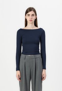 Hollister Co. EMEA FLAT SEAMLESS BOAT NECK - Ilgarankovis viršutinės dalies drabužis - navy