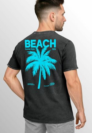 VINTAGE - Print T-shirt - blau/schwarz