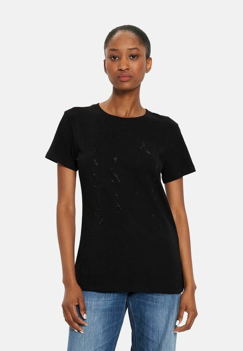 Armani Exchange CON STRASS - T-shirt con stampa - nero