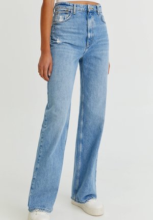 Straight leg jeans - mottled blue