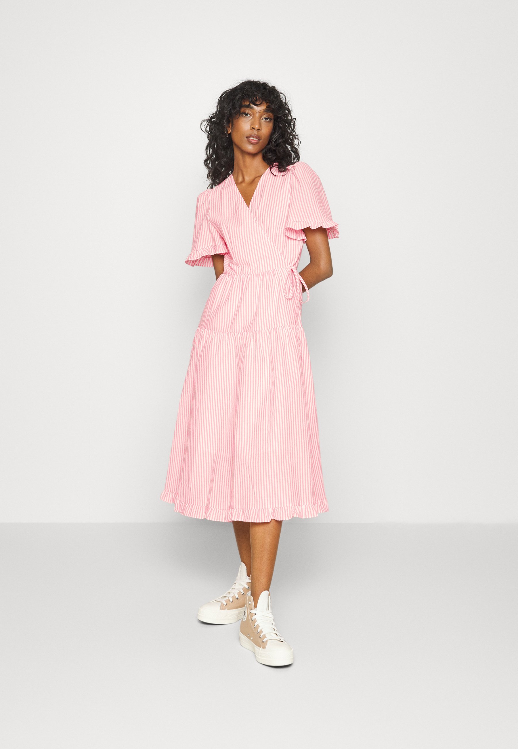 midi wrap day dress