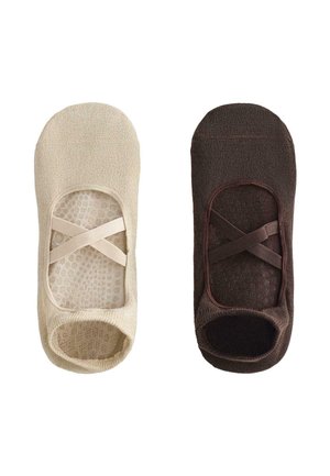 2 PAIRS OF YOGA AND PILATES WITH CROSSOVER STRAPS - Sokken - brown