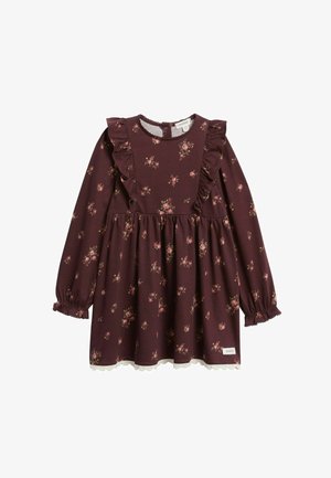 Newbie, FLORAL JERSEY DRESS - Jersey dress - wine red