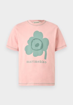 LUULO UNIKKO PLACEMENT KIOSKI UNISEX - Tricou cu imprimeu - light pink/light green
