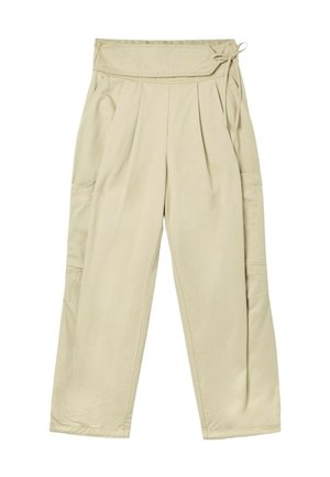 Stradivarius, CARGO TROUSERS WITH WAIST DETAIL - Pantalon cargo - mottled beige