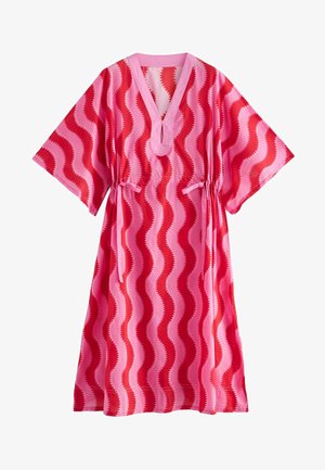 Cath Kidston KAFTAN - Denní šaty - pink red swirl print