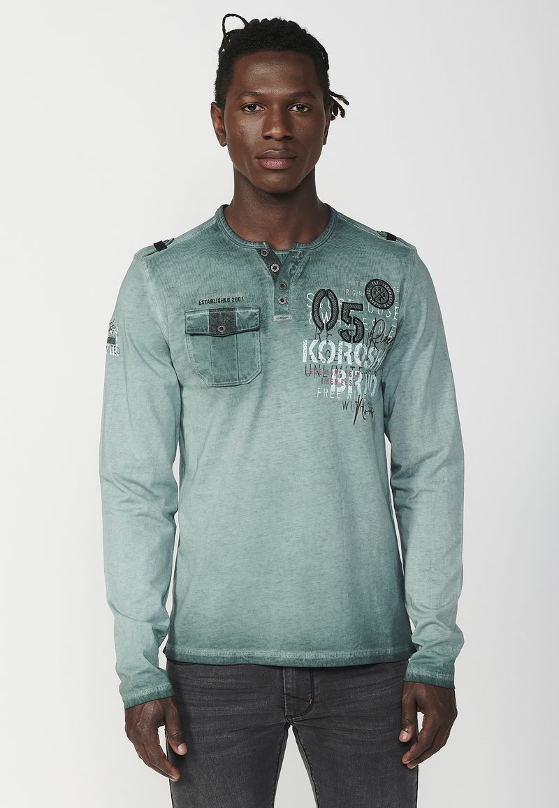 Koroshi Top s dlhým rukávom - kaki   khaki