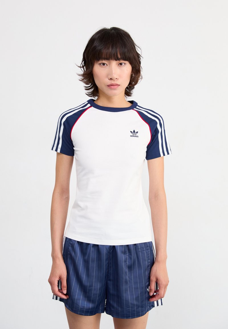 adidas Originals - SLIM TEE - Print T-shirt - white/night indigo, Enlarge