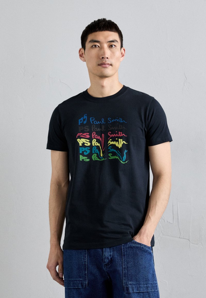 PS Paul Smith MENS SLIM FIT - Print T-shirt - blues
