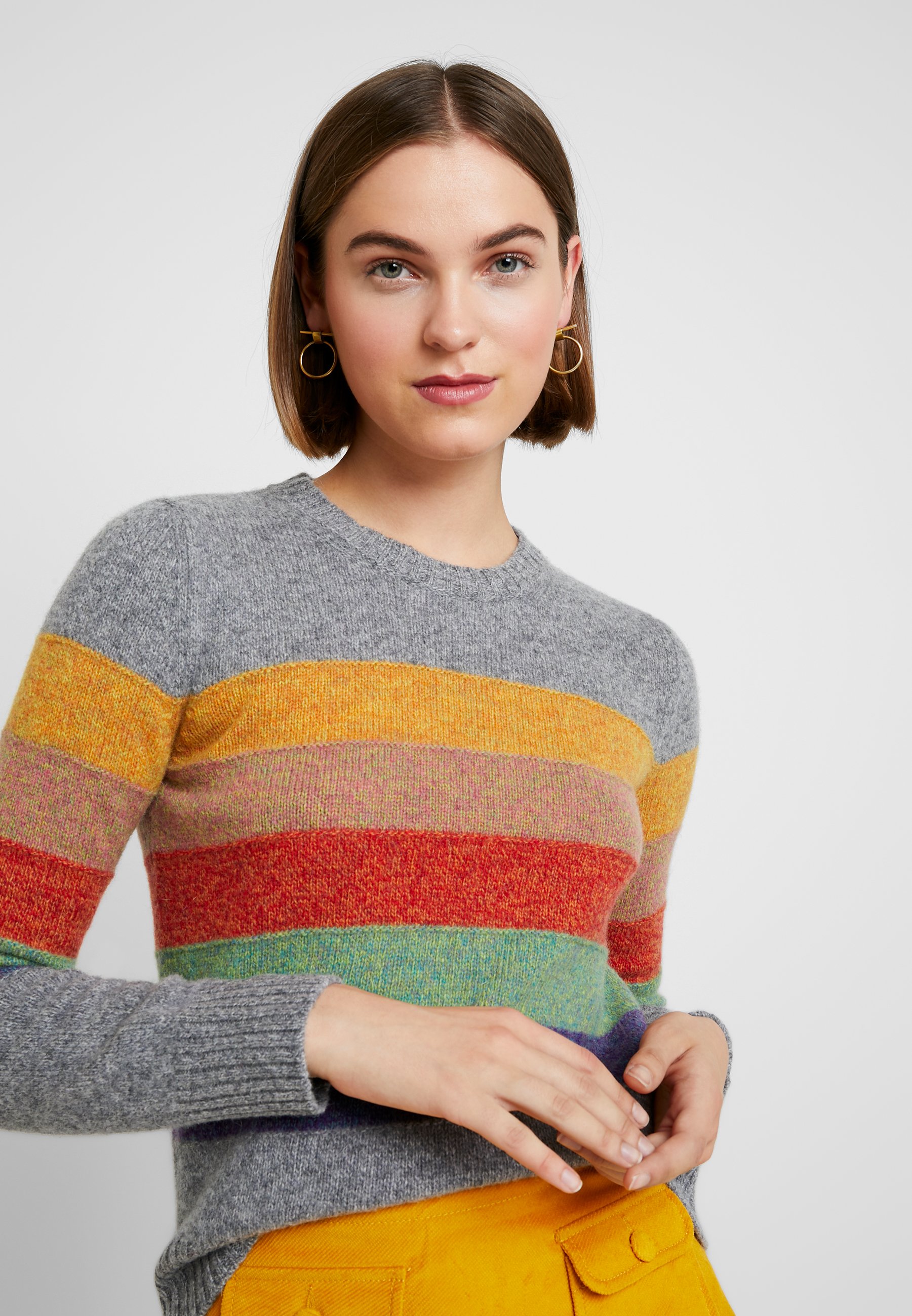 Benetton SHETLAND CREW NECK Trui greymultiGrijs Benetton SHETLAND CREW NECK Trui greymultiGrijs