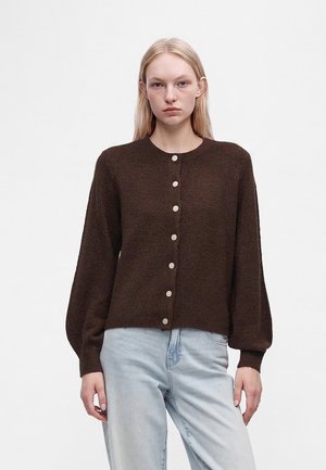 VILA, VIGLADYS O NECK CARDIGAN - Жилетка - coffee bean