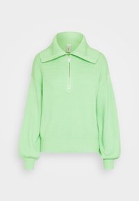 YAS Deli LS Zip Knit Pullover S. Noos Maglione, Star White 2, M Donna