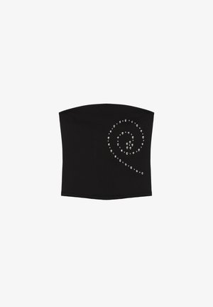 PULL&BEAR, STUDDED - BANDEAU TOP - Débardeur - black