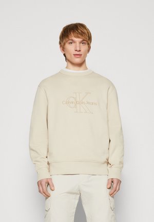 Calvin Klein Jeans MONOLOGO CREW NECK - Sweatshirt - classic beige